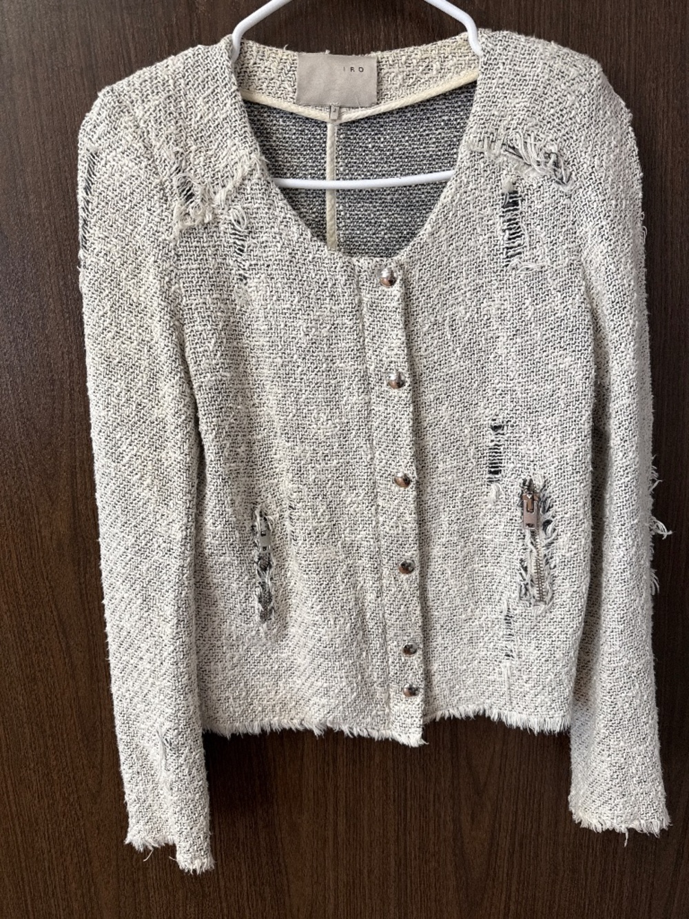 IRO Agnette Distressed Tweed Blazer